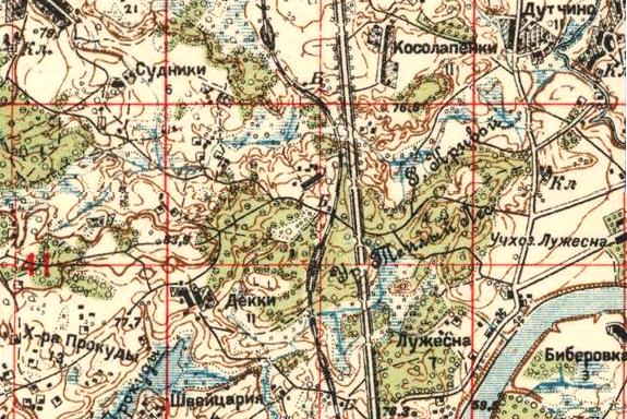 В 1928 году станции Лужесно нет